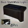 4pcs Solar Wall Light Garden Outdoor; Waterproof Stair Lights With Light Control; For Garden Yard Porch Wedding Party Decor - Brown Shell [white Light