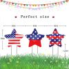 8Pcs 4th of July Yard Signs with Stakes Patriotic Star Ornament for Garden Decor - as photo shows