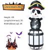 Halloween Festivr Inflatable  With LED Lights Spoof Ghost Yard Decoration - White & Black - 8 Ft