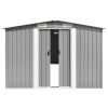 Garden Shed Gray 101.2"x306.7"x71.3" Galvanized steel - Grey