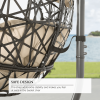 Hanging Egg Chair Outdoor Indoor Patio Swing Chair with UV Resistant Cushion Wicker Rattan Hammock Basket Chair with Stand (Turqoise) - Beige