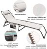 Set of 2 Outdoor Chaise Lounge with Detachable Pocket and Pillow;  Portable Adjustable Patio Sun Lounge Chair for Garden; Beach;  Sunbathing - beige
