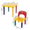 Kids Alphabet Table and Chair Set, Plastic Activity Furniture for Toddler, Study Play Arts Dining Patio Desk for Baby Girls/Boys (Age 3 and Up) RT - Y