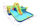 7 in1 Inflatable slide water park bouncing house outdoor garden bouncer with Whack a mole games & Splash pool & Target games & Water gun & Climbing wa