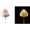 12 Inches Beige Peacock Satin Cloth Lantern Chinese Hanging Paper Lanterns Festival Decoration for Outdoor Party Wedding Garden - Default