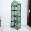 4 Tier Mini Greenhouse with PE Cover and Roll-Up Zipper Door; 26.97Lx19.29Wx62.99''H Small Garden Green House ; Indoor Outdoor Portable Gardening Gree