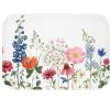 Spring Floral Garden Bath Mat Decor Rug - White