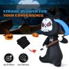 Halloween Festivr Inflatable  With LED Lights Spoof Ghost Yard Decoration - White & Black - 6 Ft