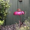 Pink Coneflower Bird Feeder Outdoor Decoration Garden Flower Picaflor Wild Bird Feeder Feeding Outside Rust Resistant Art Metal - Red - China