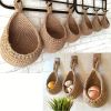 1pc Wall Hanging Basket; Bohemian Style Woven Basket; Creative Teardrop Shape Suitable For Vegetables And Fruits; Kitchen Storage Basket - S