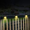 4pcs Solar Wall Light Garden Outdoor; Waterproof Stair Lights With Light Control; For Garden Yard Porch Wedding Party Decor - Brown Shell [warm Light]
