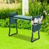Heavy Duty Foldable Garden Kneeler and Seat Gardening Bench with Two Tool Pouches and 6" Widen Soft Kneeling Pad - KM4020