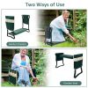 Heavy Duty Foldable Garden Kneeler and Seat Gardening Bench with Two Tool Pouches and 6" Widen Soft Kneeling Pad - KM4020