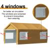 10x20 ft Heavy Duty Carport with Roll-up Ventilated Windows, Portable Garage Metal Carport with Removable Sidewalls and Doors for Car, Truck, Boat, Be