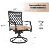 Outdoor Swivel Chairs Set of 2 Patio Metal Dining Rocker Chair with Cushion Surports 300 lbs for Garden Backyard Poolside,Black (2pcs Black-Lattice) -