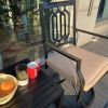 Outdoor Swivel Chairs Set of 4 Patio Metal Dining Rocker Chair with Cushion Surports 300 lbs for Garden Backyard Poolside,Black - Patio Dining Chairs