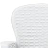 Patio Chairs 2 pcs with Cushion White Plastic Rattan Look - White