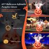 Happy Halloween Inflatable Spoof Ghost Yard Decoration With LED Lights - White - 6 FT