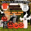 Happy Halloween Inflatable Spoof Ghost Yard Decoration With LED Lights - White & Pumpkin - 7.5 FT