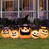 Happy Halloween Inflatable Spoof Ghost Yard Decoration With LED Lights - Orange - 8 FT