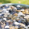 17"Tall Cylindrical Shape Fountain Green Finish Contemporary Water Feature with Light for Patio or Garden - as Pic