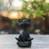 1pc Whimsical Cat Sculpture, Buddha Meditating Cat Statue, Cat Lover Gifts, Fairy Garden Animals, Decorations For Patio Yard Lawn Porch Desktop - Grey