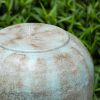 32"Tall Cement Urn Fountain Gray Green Tranquility Lawn Water Feature for Backyard or Garden - as Pic