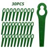30pcs Plastic Grass Trimming Blade Lawn Mower Blade Cordless Trimmer Garden Tool Lawn Mower Trimmer Trimmer Accessories - Green
