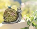 Solar Powered LED Outdoor Decor Garden Light Resin Snail Figurine - default