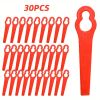 30pcs Plastic Grass Trimming Blade Lawn Mower Blade Cordless Trimmer Garden Tool Lawn Mower Trimmer Trimmer Accessories - Green