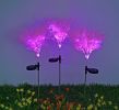 Patio Pathway Porch Backyard LED Solar Coral Stake Garden Light Rechargeable - Pink