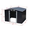 6' x 8' Outdoor Backyard Garden Metal Storage Shed for Utility Tool Storage - Coffee - Dark Gray