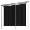 Garden Shed with Extended Roof Anthracite 136.2"x76"x71.3" Steel - Grey