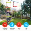 Winslow&Ross 44 Pieces Warrior Obstacle Course Swing Set with 60 ft Extra Long Slack Line;  14 Hanging Loops - with Rope Climbing Ladder & Twist Swing
