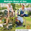 Bosonshop Multi-Functional Portable Garden Kneeler and Seat Foldable Protect Knee Garden Helper with Soft EVA Pad & Stable Handles Stools - Metal