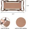 Folding Garden Kneeler Seat Foldable Bench Stool Soft Kneeling Pad w/ Tool Pouch;  Coffee Brown - KM3427-C-LM