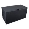 120gal 460L Outdoor Garden Plastic Storage Deck Box Chest Tools Cushions Toys Lockable Seat Waterproof - black