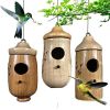 Fashion Outside Wooden Hummingbird House Hanging Swing Hummingbird for Wren Swallow Sparrow Houses Hummingbird - A