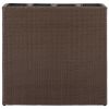 Garden Raised Bed with 4 Pots 2 pcs Poly Rattan Brown - Brown