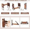 Heavy Duty Widen Garden Kneeler and Seat Bench Folding Garden Workseat with EVA Foam Kneeling Pad and Dual Pouch - KM4008-DB
