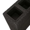 Garden Raised Bed with 4 Pots 2 pcs Poly Rattan Black - Black