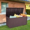 113 Gallon 430L Outdoor Garden Plastic Storage Deck Box for Patio Furniture Outdoor Cushions, Throw Pillows, Garden Tools and Pool Toys, Graphite Wate