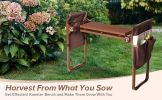 Heavy Duty Widen Garden Kneeler and Seat Bench Folding Garden Workseat with EVA Foam Kneeling Pad and Dual Pouch - KM4008-DB