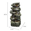 30.7inches Outdoor Water Fountain with Led Lights - 30.7inches