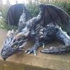 Outdoor Garden Big Squatting Dragon Sculpture Dragon Guardian Statue Garden Dragon Sculpture Statue Decoration Gothic Dragon - United States
