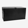 120 Gallon Plastic Deck Box - Outdoor Waterproof Storage Box for Patio Mats; Gardening Tools and Pool Toys - black - Polypropylene