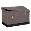133 Gallon Poly Deck Box; Brown and Gray - brown - Polyester, plastic, PVC, steel