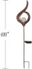 Outdoor Solar Light Garden Crackle Glass Globe Stake Light - Black