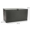 120 Gallon Plastic Deck Box - Outdoor Waterproof Storage Box for Patio Mats; Gardening Tools and Pool Toys - gray - Polypropylene