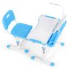 Kids Desk And Chair Set Children Table Storage Lamp - sky blue